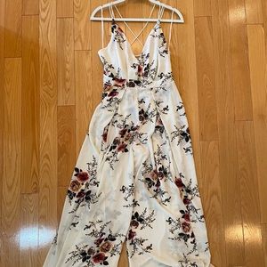 White/floral jumpsuit
